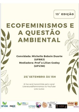 Cartaz da 13ª edição do projeto de extensão “Literatura e Feminismos”