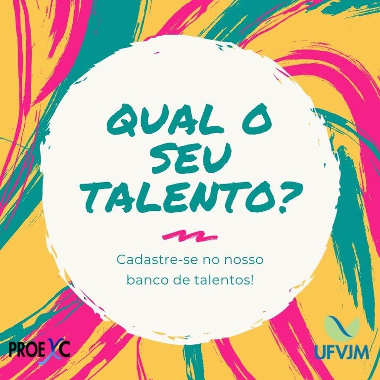 Banner da campanha de  inscrição do banco de talentos da UFVJM 2019