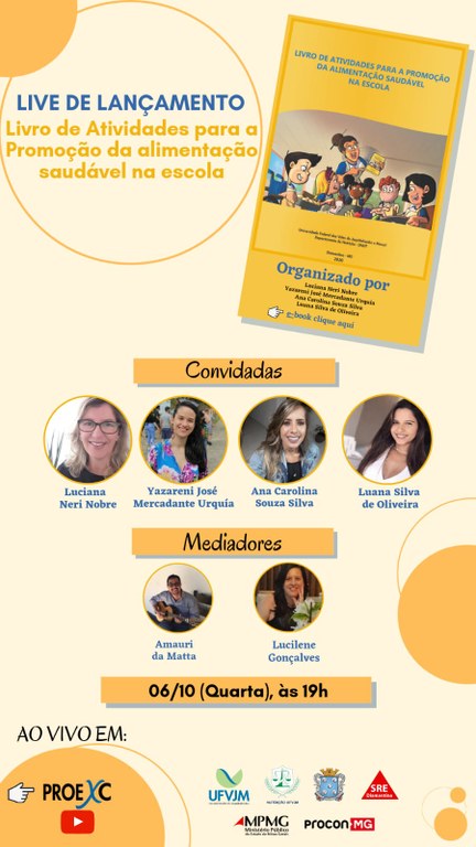 Live de lançamento do “Livro de Atividades para a promoção da Alimentação Saudável”
