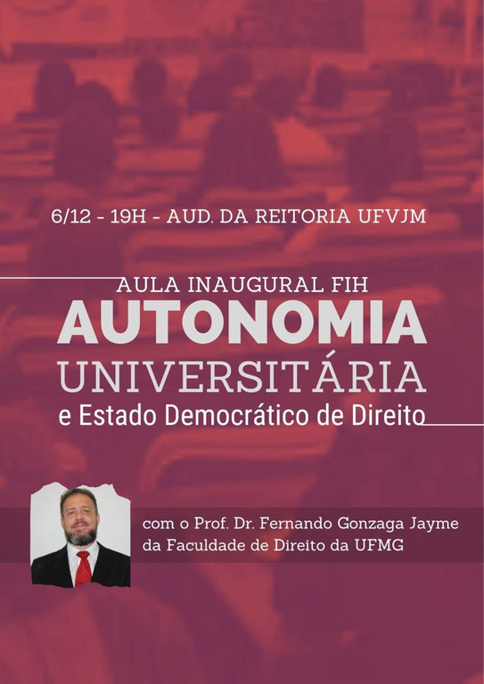 Peça gráfica da aula inaugural da FIH