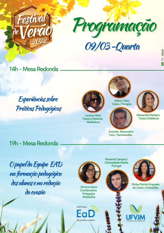 Programação do Festival de Verão da Dead da UFVJM - 2 dia