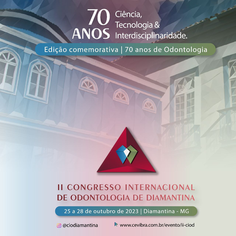 Peça gráfica do evento 2º Congresso Internacional de Odontologia de Diamantina