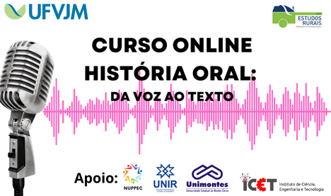 Peça gráfica do evento Curso on-line: História Oral da voz ao texto - 2