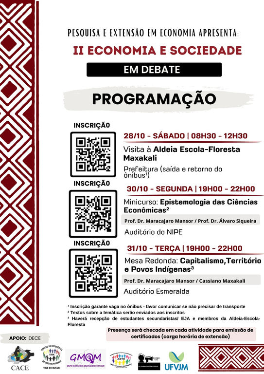 Peça gráfica do evento II Economia e Sociedade em Debate - Relação entre capitalismo, território e povos indígenas - 1