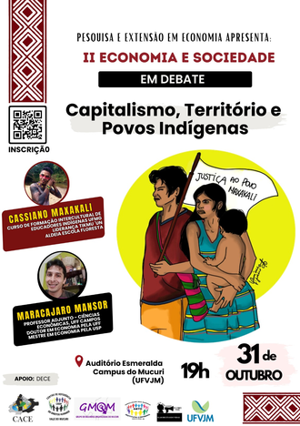 Peça gráfica do evento II Economia e Sociedade em Debate - Relação entre capitalismo, território e povos indígenas - 3