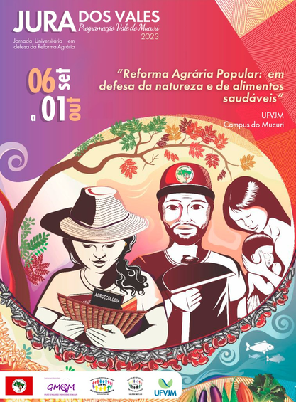 Peça gráfica do evento Jornada Universitária em Defesa da Reforma Agrária - Jura dos Vales 2023 - 1 Peça gráfica do evento Jornada Universitária em Defesa da Reforma Agrária - Jura dos Vales 2023 - 1