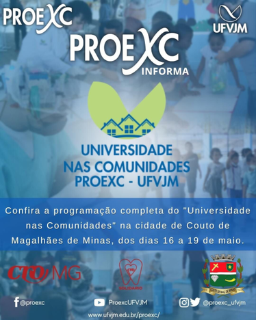 Peça gráfica do evento Programa Universidade nas Comunidades