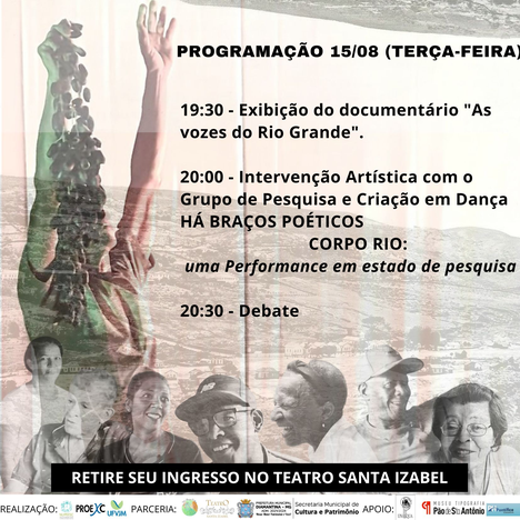 Programação do evento Exibição do documentário “As Vozes do Rio Grande”