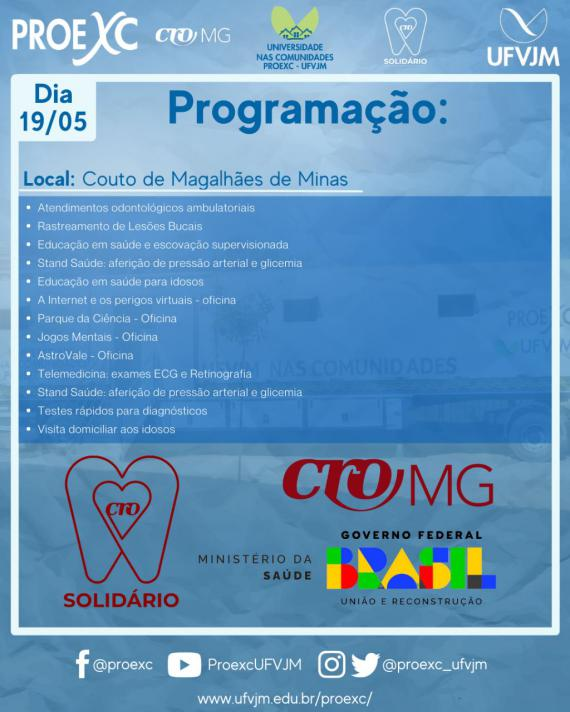 Programação do evento Programa Universidade nas Comunidades - 2