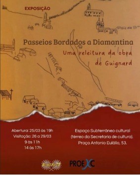 Exposição Passeios bordados a Diamantina - uma releitura da obra de Guignard