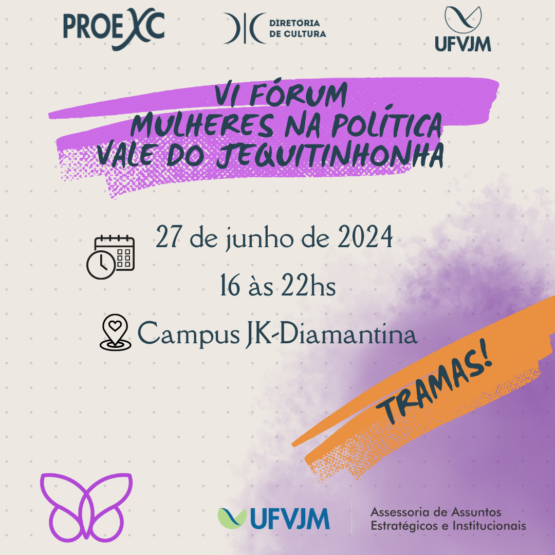 Peça gráfica do evento 6º Fórum Mulheres na Política do Vale do Jequitinhonha