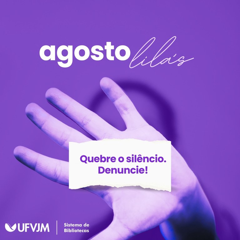 Peça gráfica do evento Agosto Lilás 02