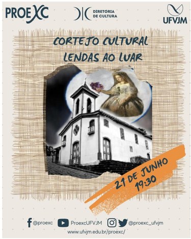 Peça gráfica do evento Cortejo Artístico Cultural Lendas ao Luar