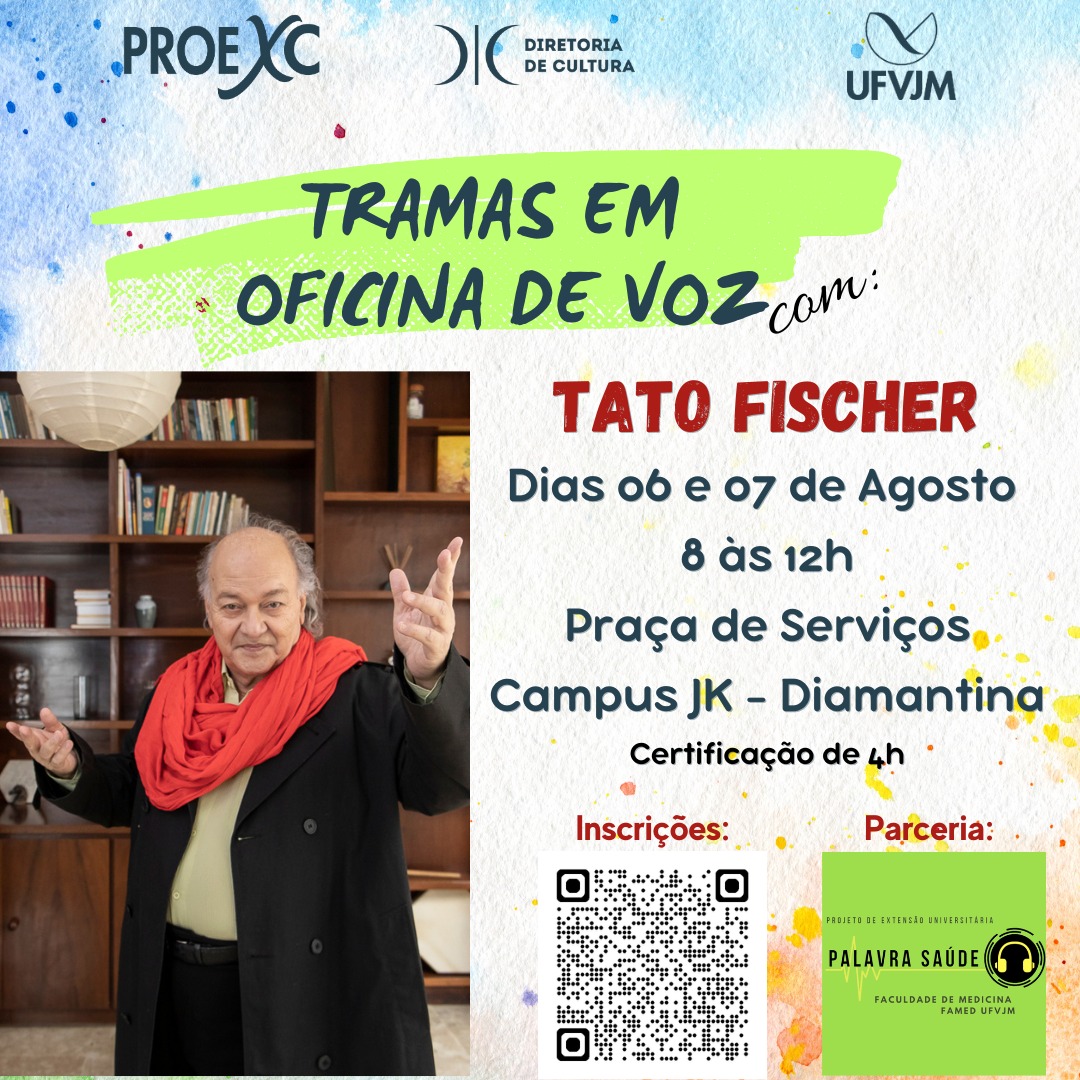 Peça gráfica do evento Oficina de Voz no Campus JK