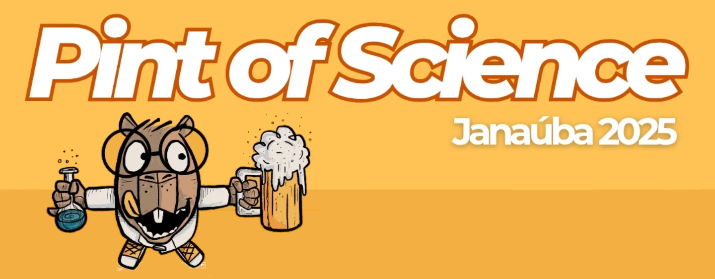Peça gráfica do evento Pint Of Science