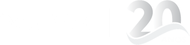 Logo UFVJM 20 anos horizontal - branca