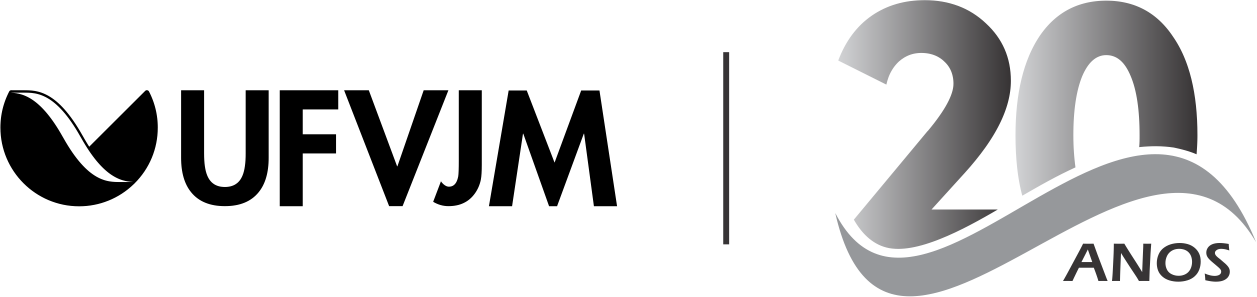 Logo UFVJM 20 anos horizontal - preta