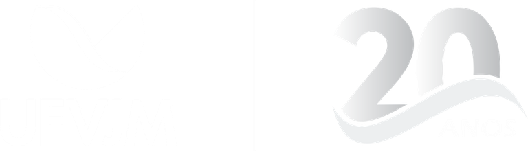 Logo UFVJM 20 anos vertical - branca