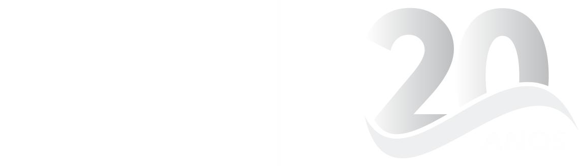 Logo UFVJM 20 anos vertical - branca