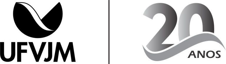 Logo UFVJM 20 anos vertical - preta