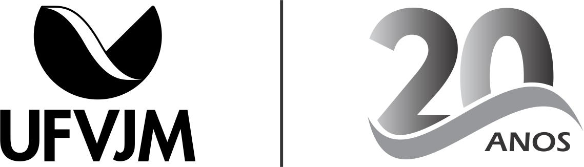 Logo UFVJM 20 anos vertical - preta