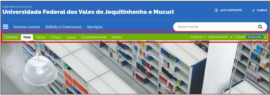 Barra de gestão Plone barra-de-gestao