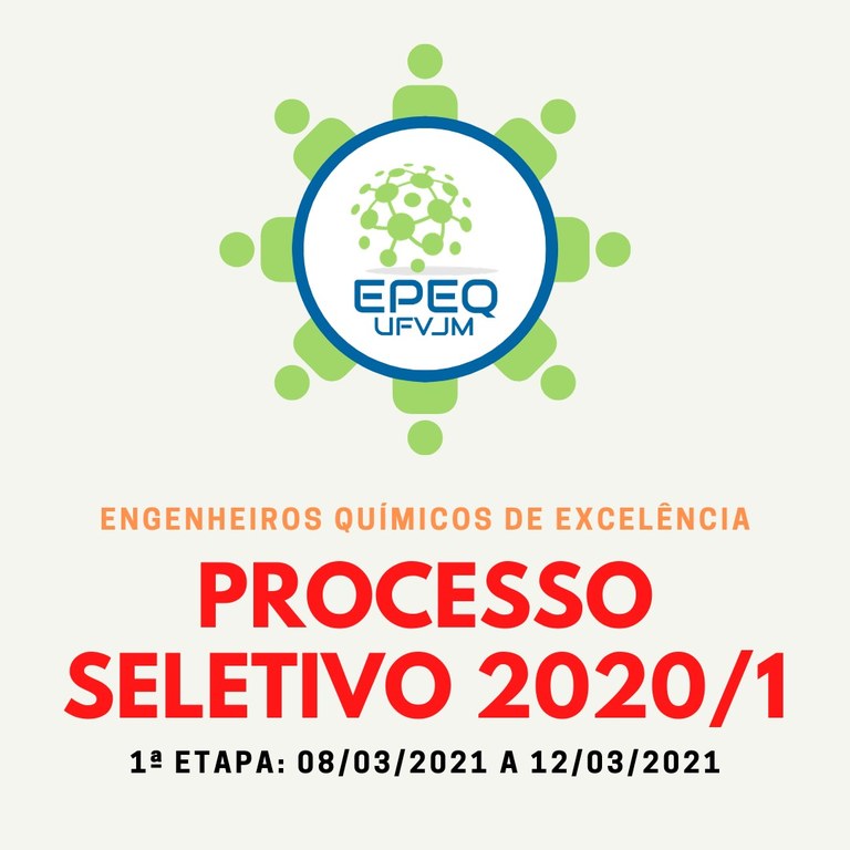 Banner processo seletivo para novos membros da EPEQ-UFVJM 2020-1