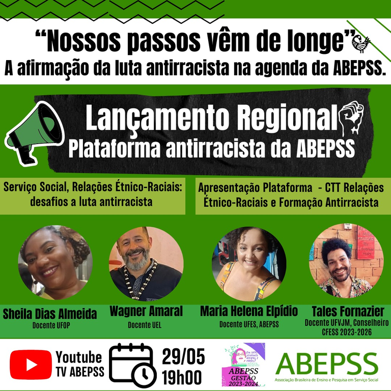 Peça gráfica de divulgação do evento Nossos passos vem de longe