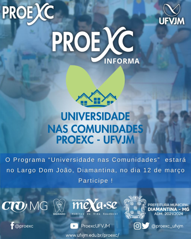 Programa Universidade Nas Comunidades Participa Da Programação De Aniversário De Diamantina 