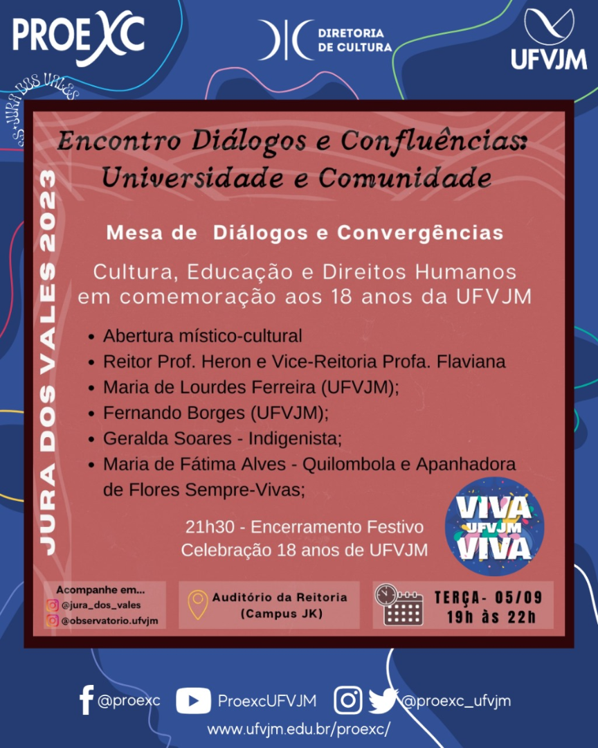 UFVJM celebra 18 anos com discussão sobre cultura, educação e direitos humanos - Imagem 2