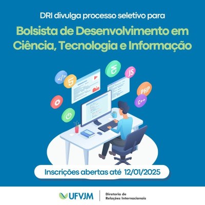 Diretoria de Relações Internacionais seleciona bolsista para ações de internacionalização da UFVJM