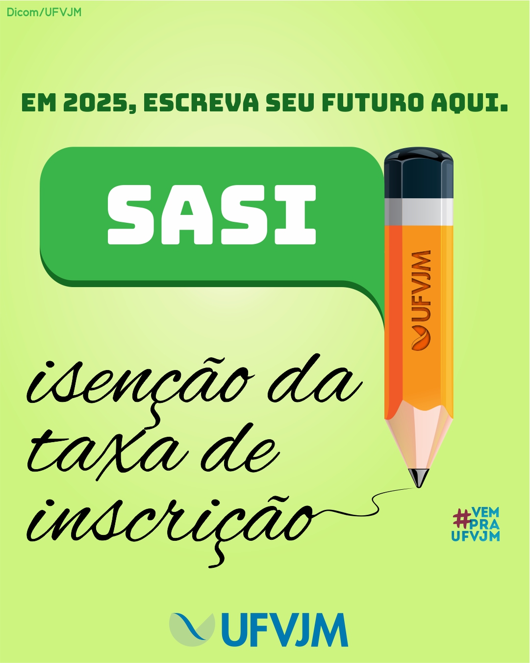 Sasi - Isenção da Taxa de Inscrição